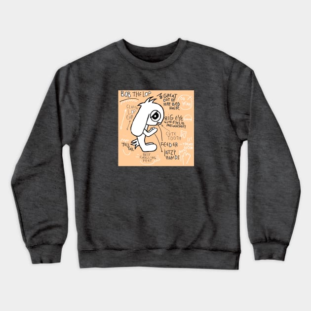 Lop Bunny Anatomy Crewneck Sweatshirt by badlydrawnbabe